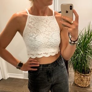 White Lace H&M Crop Top (size medium)